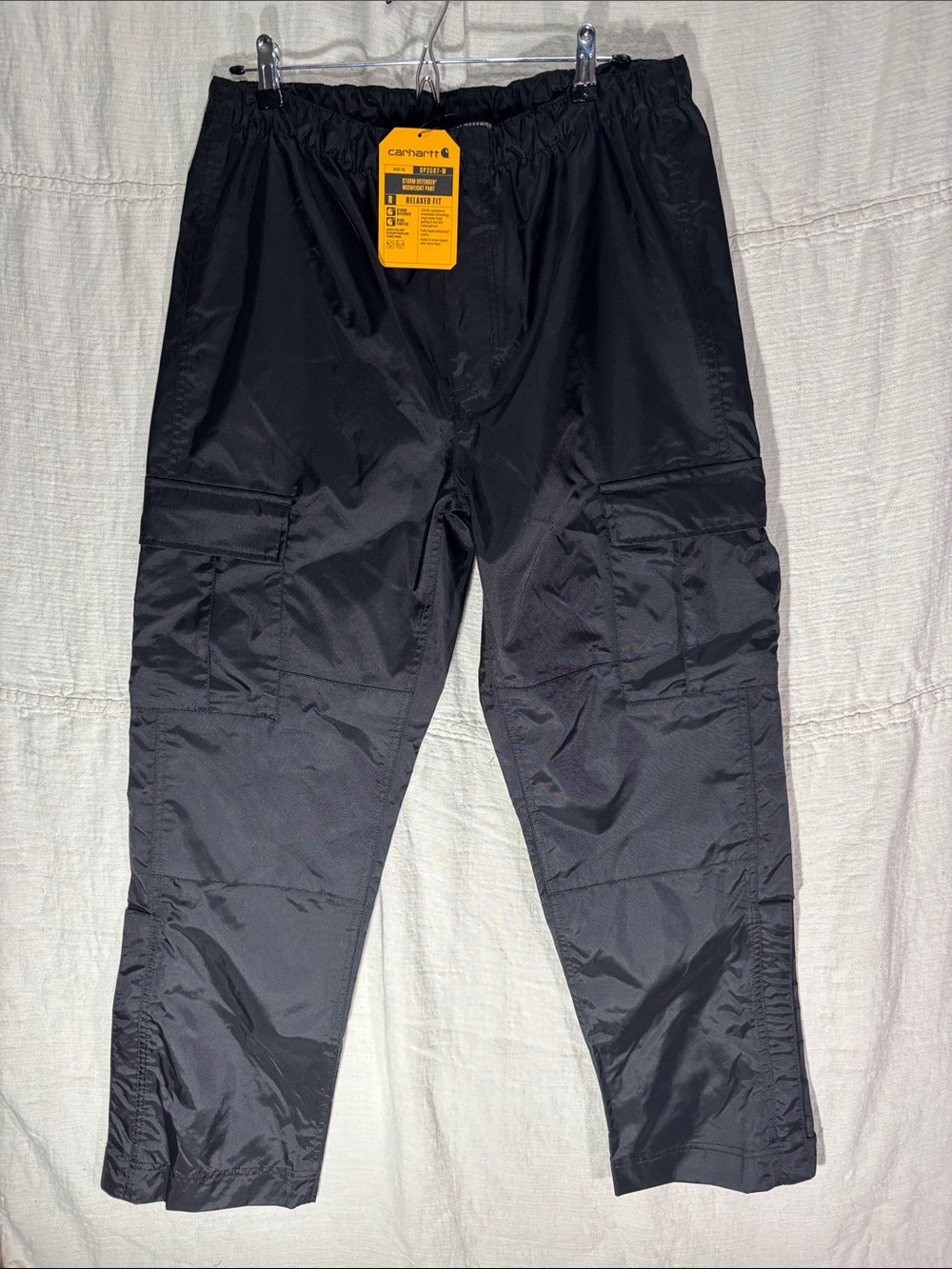 NWT Carhartt Storm Defender Midweight Waterproof Rain Pants Black Medium 103507